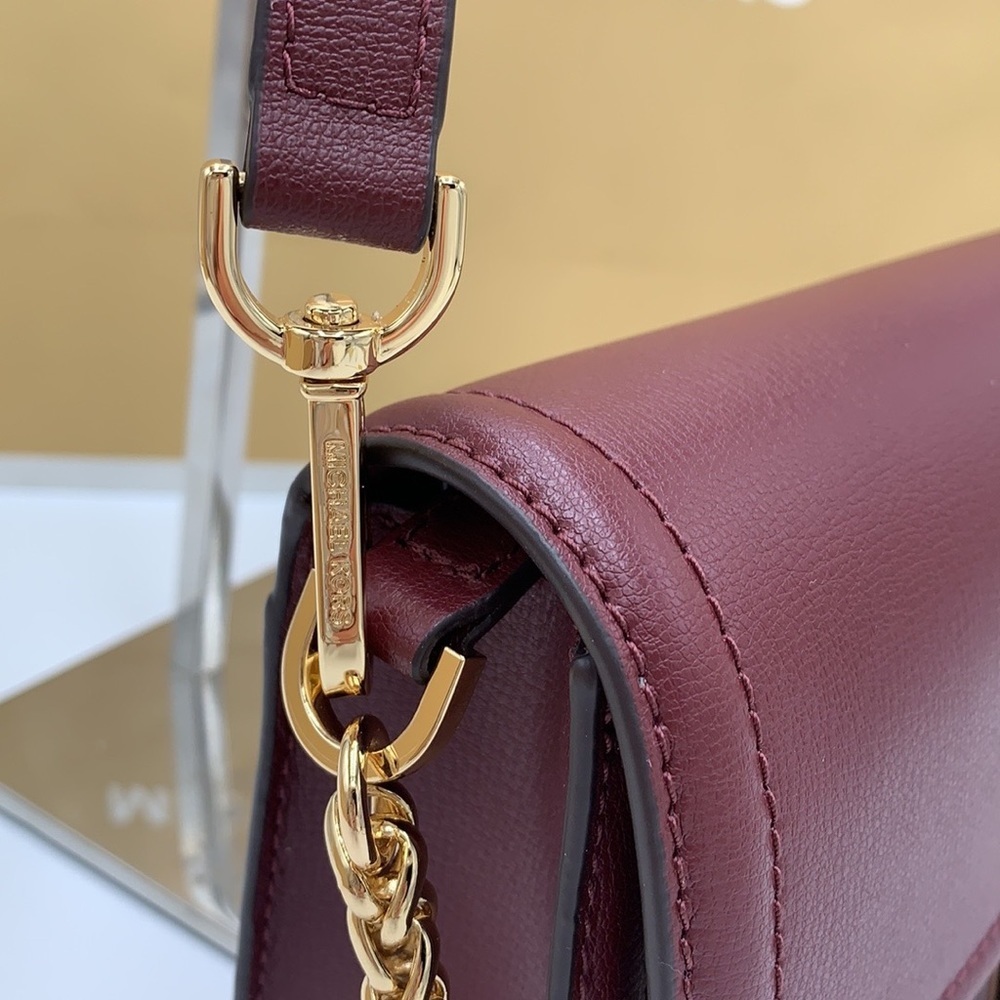 MICHAEL KORS SONIA MEDIUM EAST WEST SHOULDER CROSSBODY BAG MERLOT COLOR - Picture 15 of 16